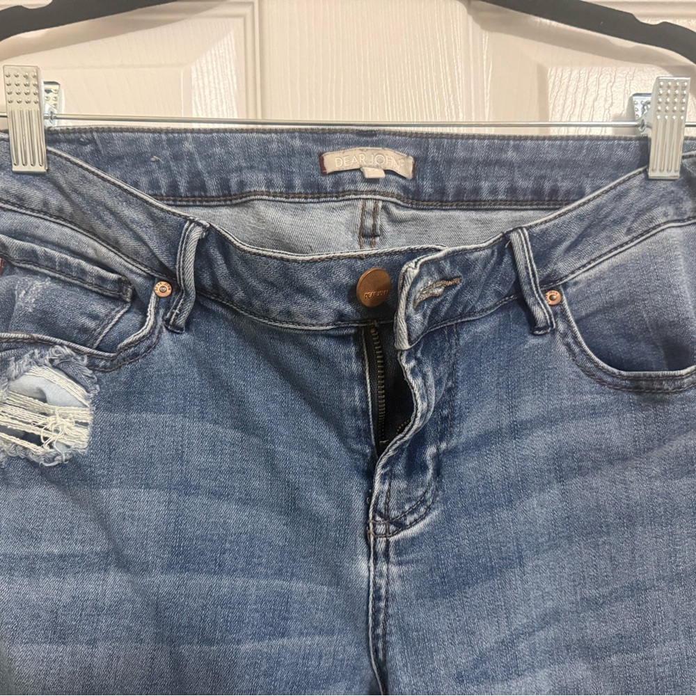 Dear John Women's Distressed Blue Boyfriend Jeans
